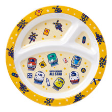 画像をギャラリービューアに読み込む, 7月9日発売予定_新幹線&標識メラミン食器 コンビプレート(水色.黄色)