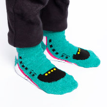 画像をギャラリービューアに読み込む, もっこもこ電車靴下(E5系.DY.踏切)