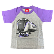 画像をギャラリービューアに読み込む, トレインTキッズ.ラグラン半袖E353系あずさ100.110.120.130.140cm