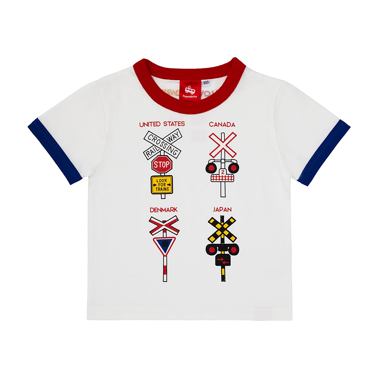 世界の踏切Tシャツ (90.100.110.120㎝) – ポポンデッタの鉄道グッズ 