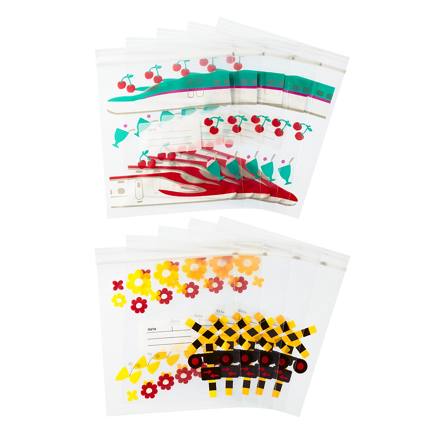 てつどうジッパーバッグ 新幹線＆踏切 – ポポンデッタの鉄道グッズ